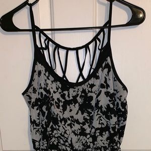 Black and white dress with colorful accent